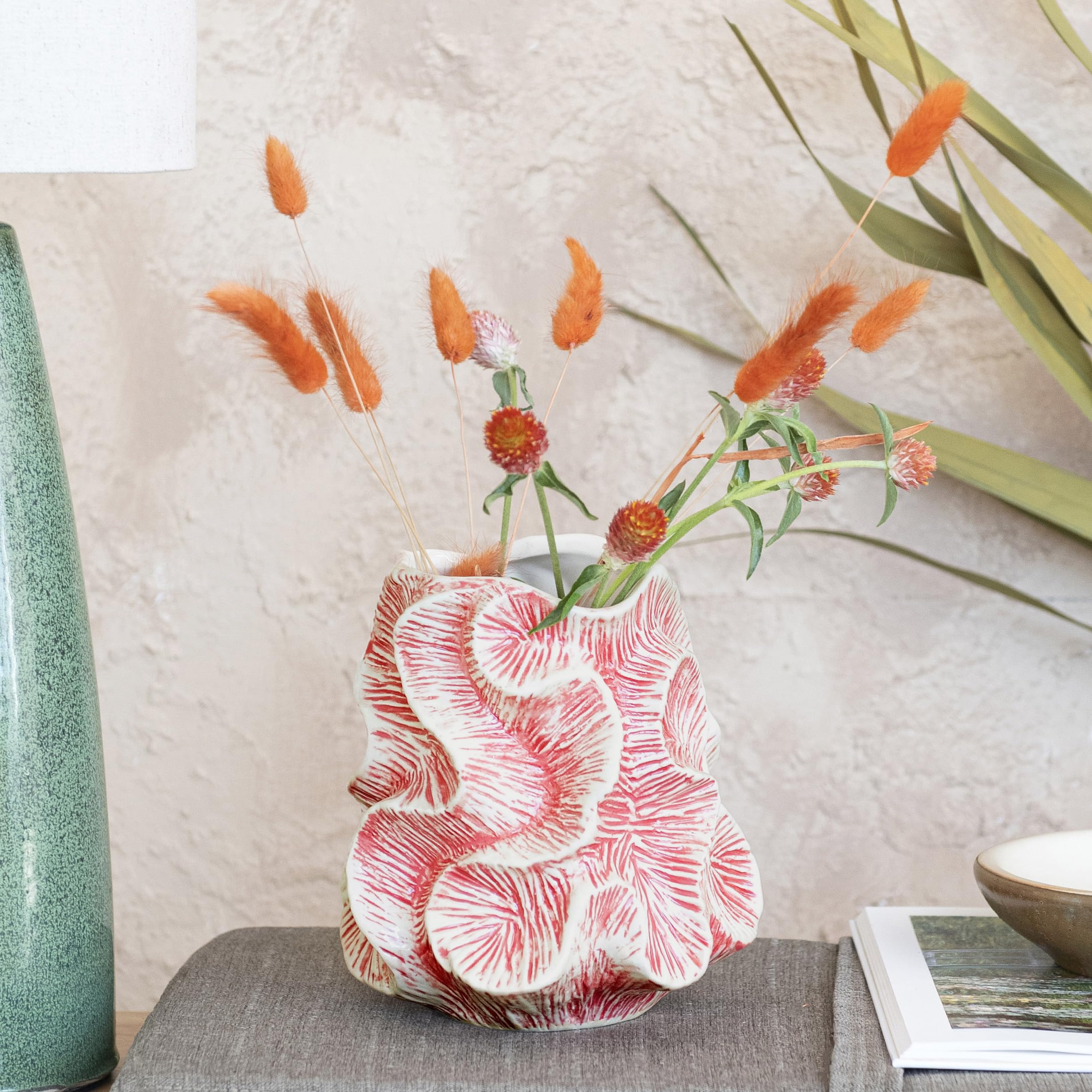 Amazon.com: Bloomingville Textured Stoneware Organic Shaped Vase